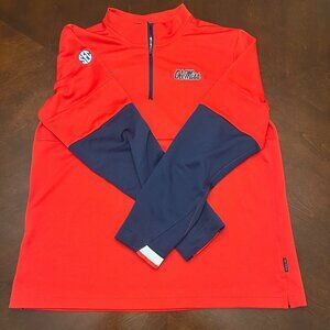Team Issued Red Nike Ole Miss L Quarter Zip